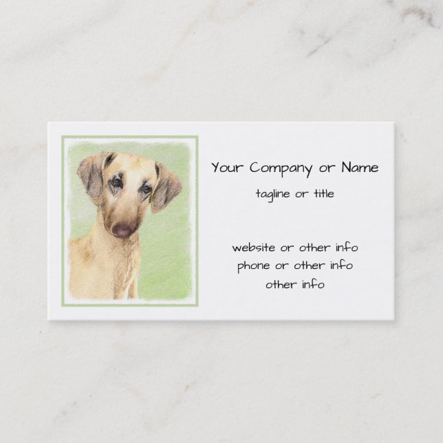 Sloughis Painting - Cute Original Hund Art Visitkort (Framsida)