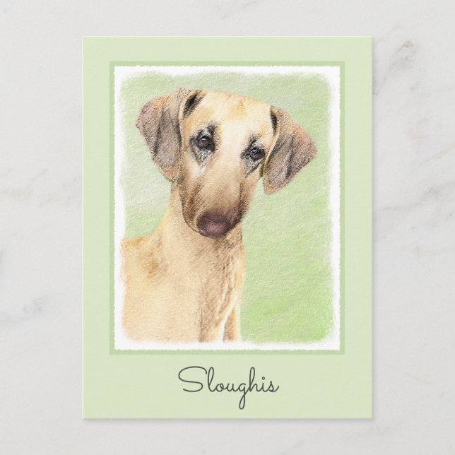Sloughis Painting - Cute Original Hund Art Vykort (Framsida)