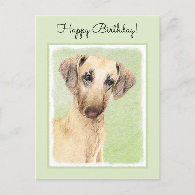 Sloughis Painting - Cute Original Hund Art Vykort (Framsida)
