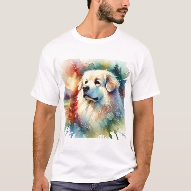 Slovak Cuvac Dog 030724AREF102 - Watercolor T Shirt (Framsida)
