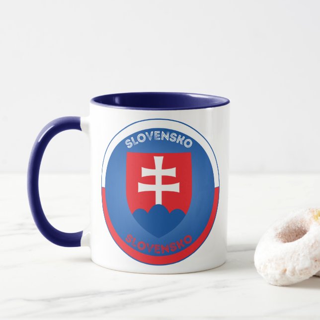 Slovakia Coat of Arms Circle Shape  Mugg (Med munk)