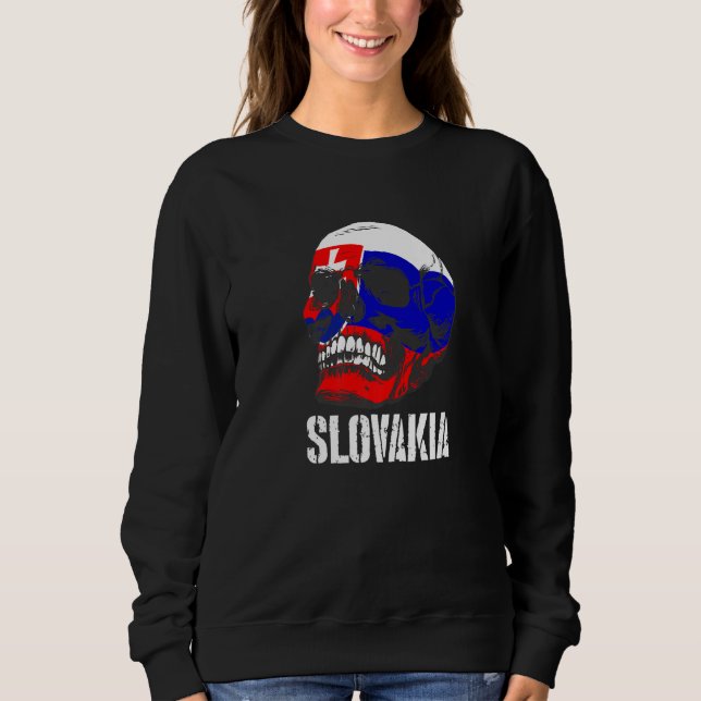 Slovakia Flag Skull Slovak Pride Patriotic  1 T Shirt (Framsida)