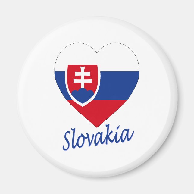 Slovakia Flagga Heart Magnet (Framsidan)
