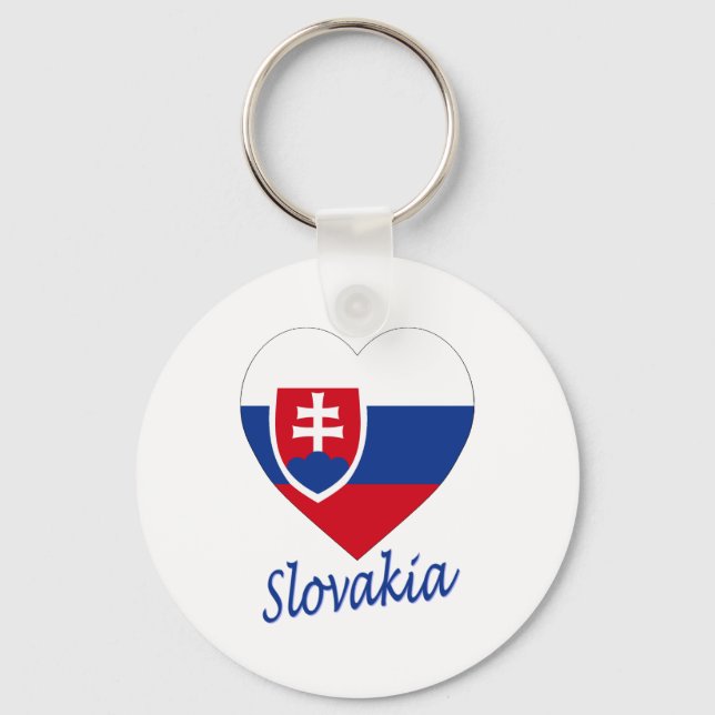 Slovakia Flagga Heart Nyckelring (Framsida)