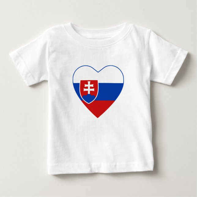 Slovakia Flagga Heart T-Shirt (Framsida)