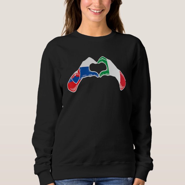 Slovakia Italy Flag  Slovakian Italian Heart T Shirt (Framsida)