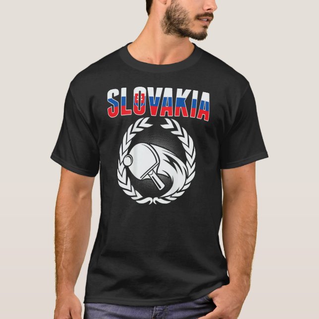 Slovakia Ping Pong  Slovak Table Tennis Team Suppo T Shirt (Framsida)