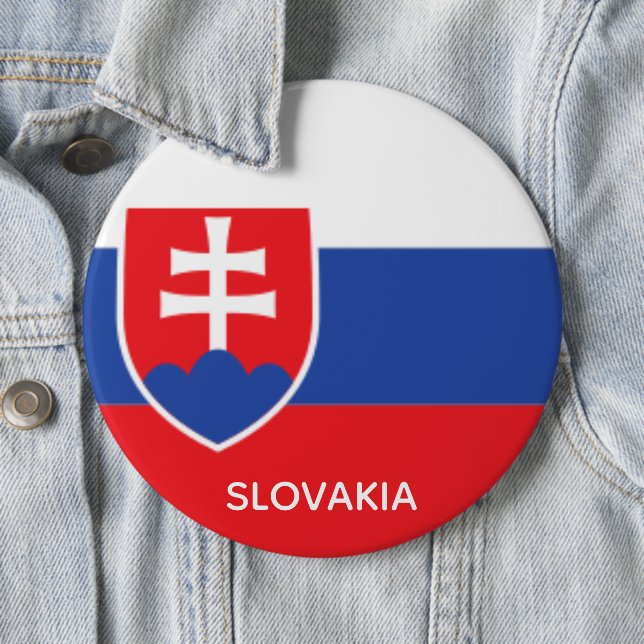 Slovakia Slovakian Flag Emblem Europe Knapp (In Situ)