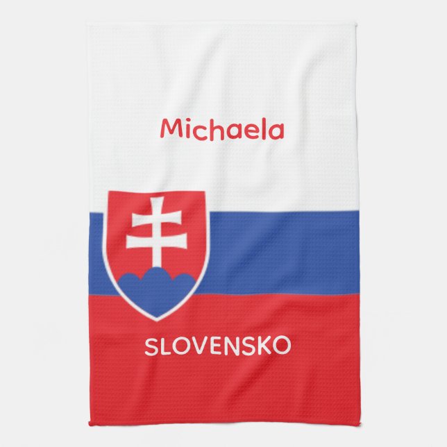 Slovakia Slovakian Flag Emblem Europe Kökshandduk (Vertikal)