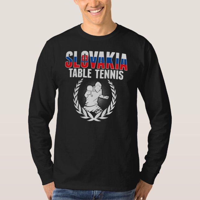 Slovakia Table Tennis  Slovak Ping Pong Team Suppo T Shirt (Framsida)