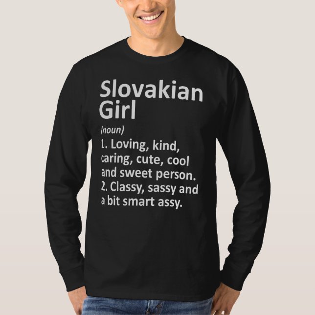 SLOVAKIAN GIRL SLOVAKIA Gift Funny Land Roots D T Shirt (Framsida)