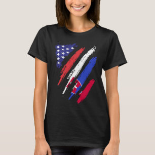 Slovakien Amerikansk Odlad Flagga USA Patriotiskt T Shirt
