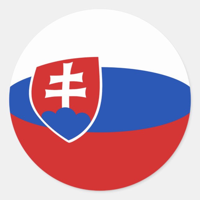 Slovakien Fisheye Flag Klistermärke (Framsida)