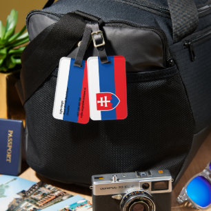 Slovakien flagga bagagebricka