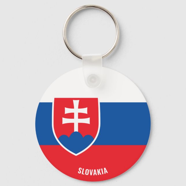 Slovakien Flagga Charming Patriotic Keychain Nyckelring (Framsida)