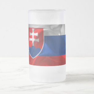 Slovakien flagga frostat ölglas