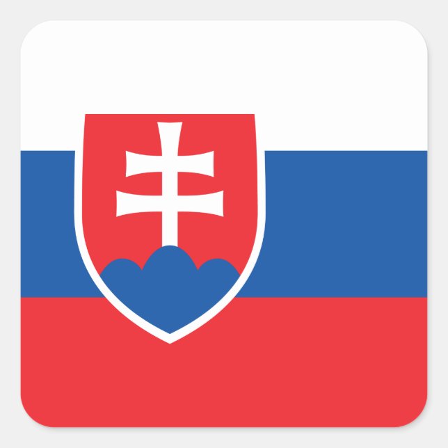 Slovakien Flagga Fyrkantigt Klistermärke (Framsida)