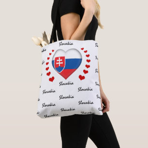 Slovakien Flagga & hjärta Slovakiska Flagga mode Tygkasse