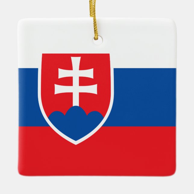 Slovakien Flagga Julgransprydnad Keramik (Framsida)