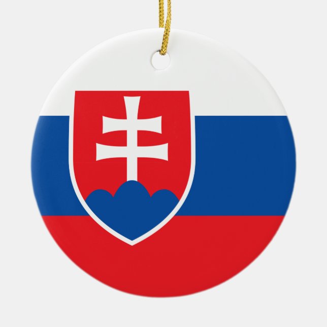 Slovakien Flagga Julgransprydnad Keramik (Framsidan)