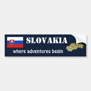 Slovakien Flagga + Kart Dekal