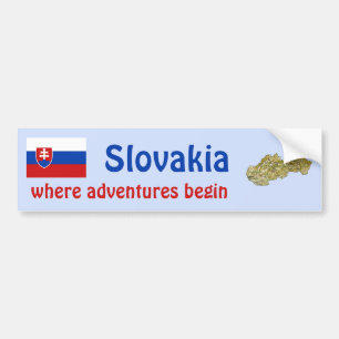 Slovakien Flagga + Kart Dekal