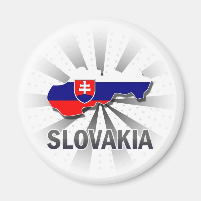 Slovakien Flagga Karta 2.0 Magnet (Framsidan)
