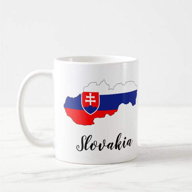 Slovakien Flagga Karta Kaffemugg (Vänster)