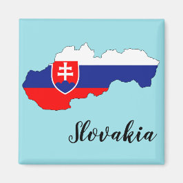 Slovakien Flagga Karta Magnet