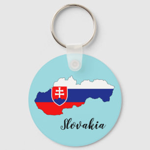 Slovakien Flagga Karta Nyckelring