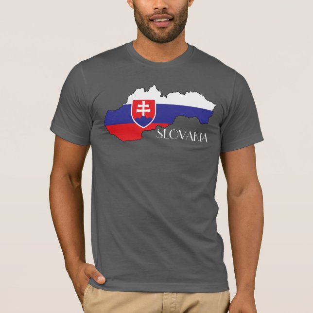 Slovakien Flagga-Karta skjorta Tee Shirt (Framsida)