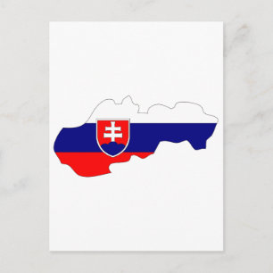 Slovakien flagga karta vykort