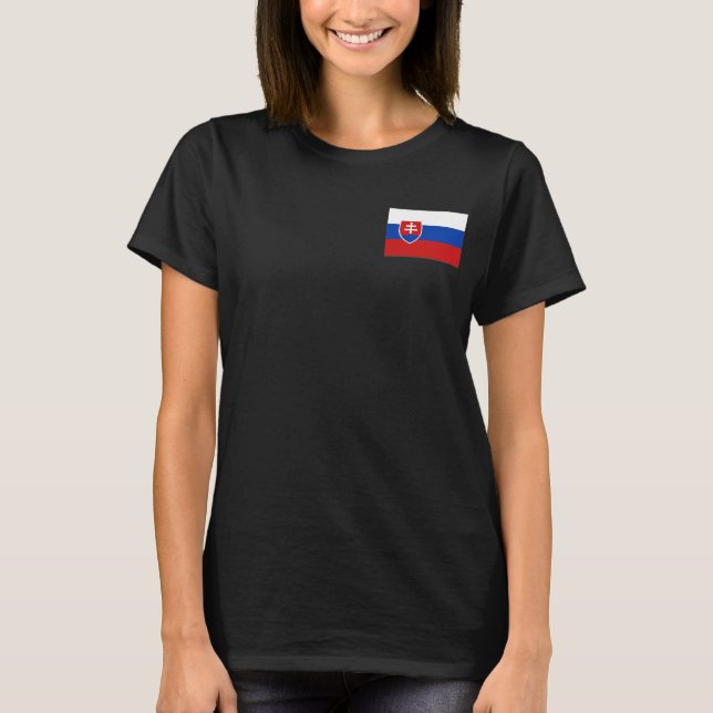 Slovakien Flagga och Karta dk T-Shirt (Framsida)