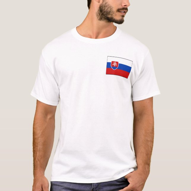 Slovakien flagga och kartaT-tröja Tee (Framsida)