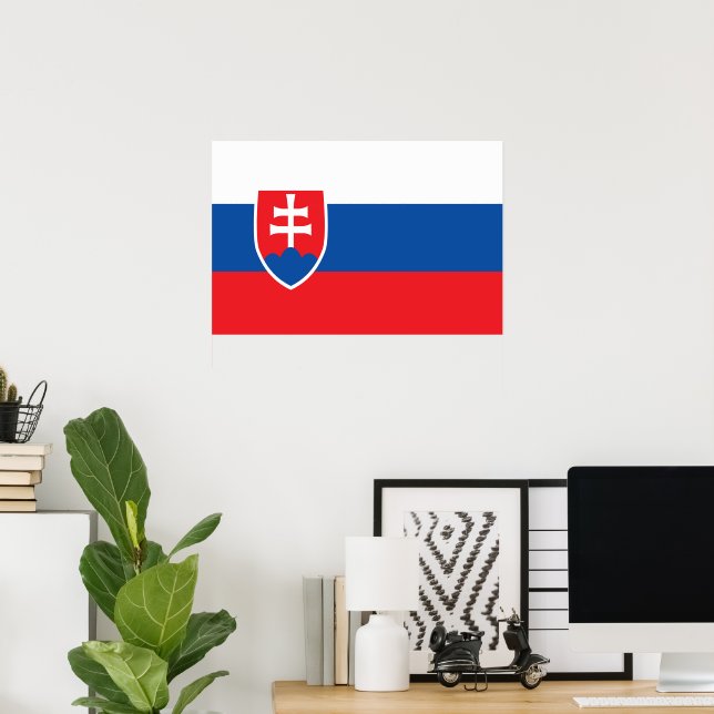 Slovakien flagga poster (Hemmakontoret)
