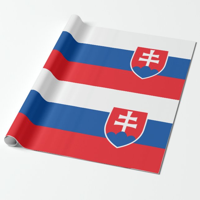 Slovakien Flagga Presentpapper (Utrullad)