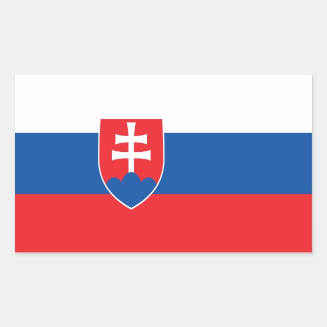 Slovakien Flagga Rektangulärt Klistermärke (Framsida)