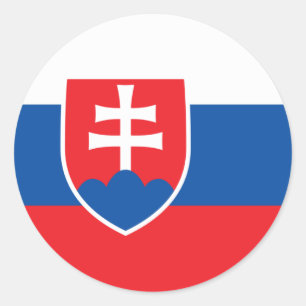 Slovakien Flagga Runt Klistermärke