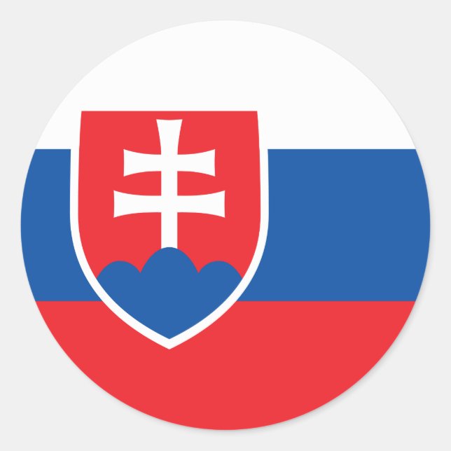 Slovakien Flagga Runt Klistermärke (Framsida)