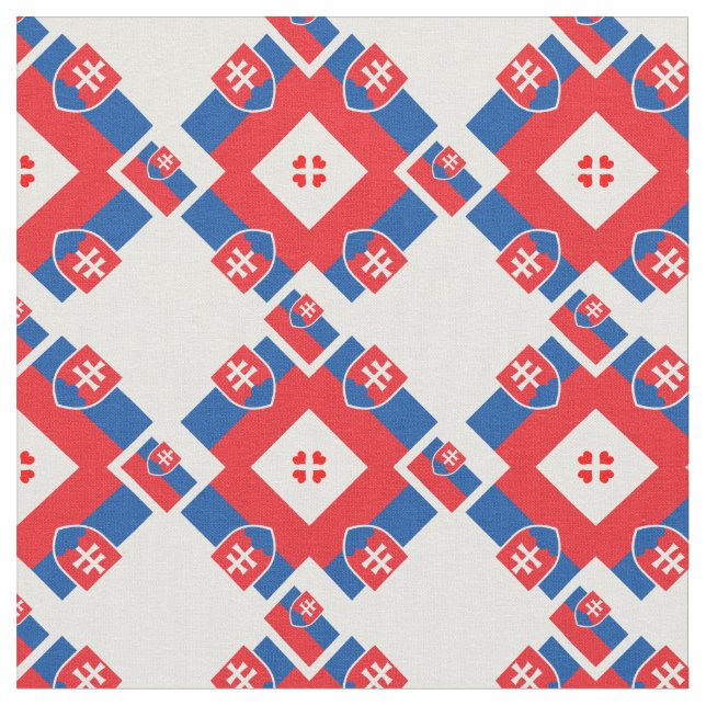Slovakien Flagga & Slovakien Trendig Fabric mode Tyg (Närbild)