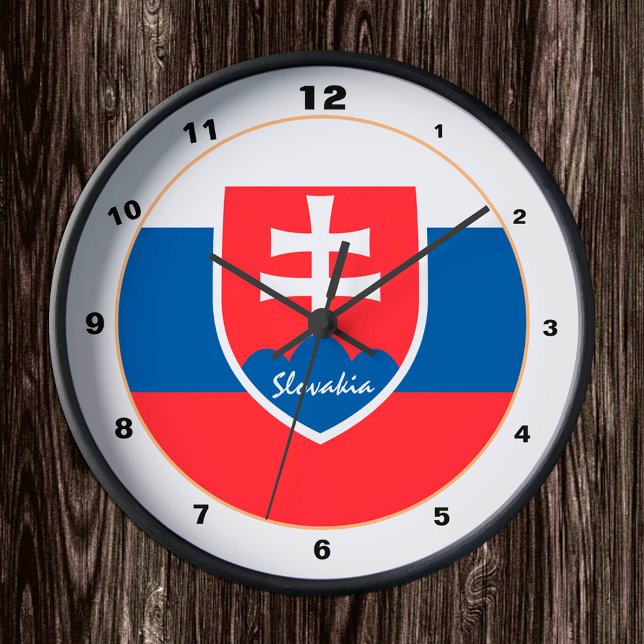 Slovakien Flagga & Slovakien trendig Hem / design Rund Klocka (Skapare uppladdad)