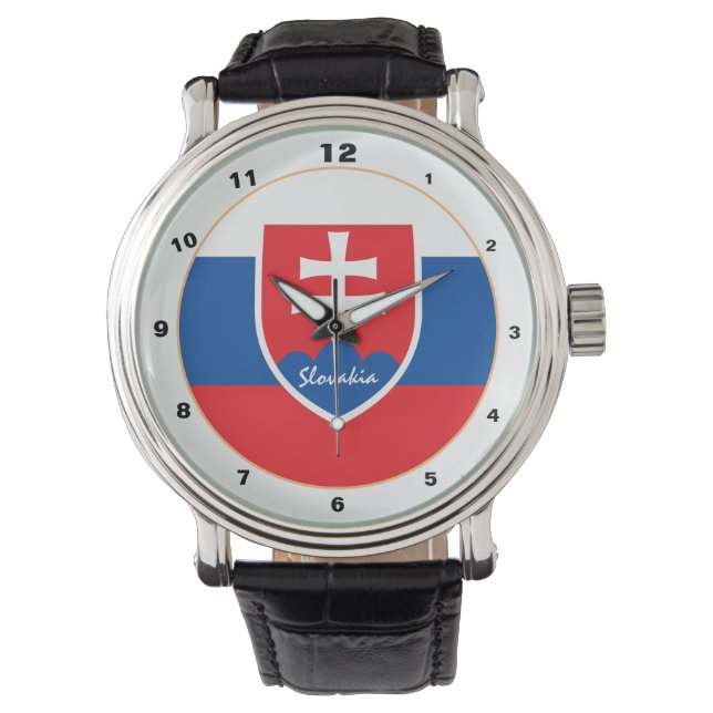 Slovakien Flagga & Slovakien trendig mode /design Armbandsur (Framsida)