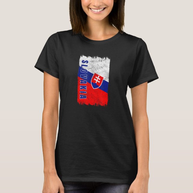 Slovakien flagga Slovensko Bratislava T Shirt (Framsida)