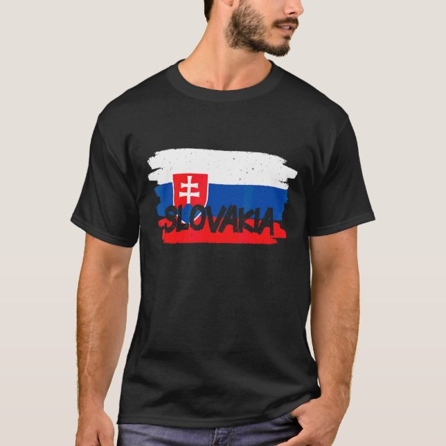 Slovakien Flagga T Shirt (Framsida)