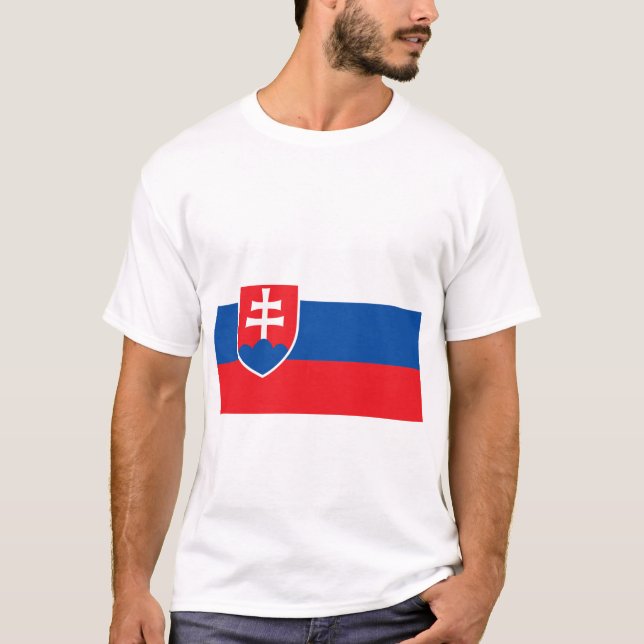 Slovakien Flagga T Shirt (Framsida)