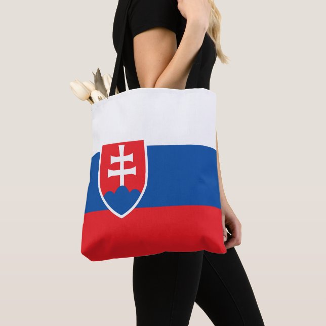 Slovakien flagga tygkasse (Närbild)