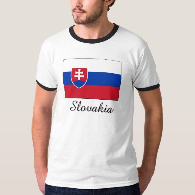Slovakien flaggadesign t shirt (Framsida)
