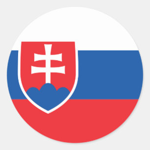 Slovakien flaggaklistermärke runt klistermärke