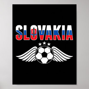 Slovakien Fotboll Fans Dräkt - Slovakiska Flaggan Poster