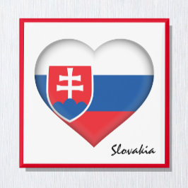 Slovakien Heart & Slovakia Flagga, helgdag / sport Magnet